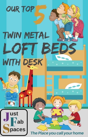 Twin Metal Loft Bed with Desk